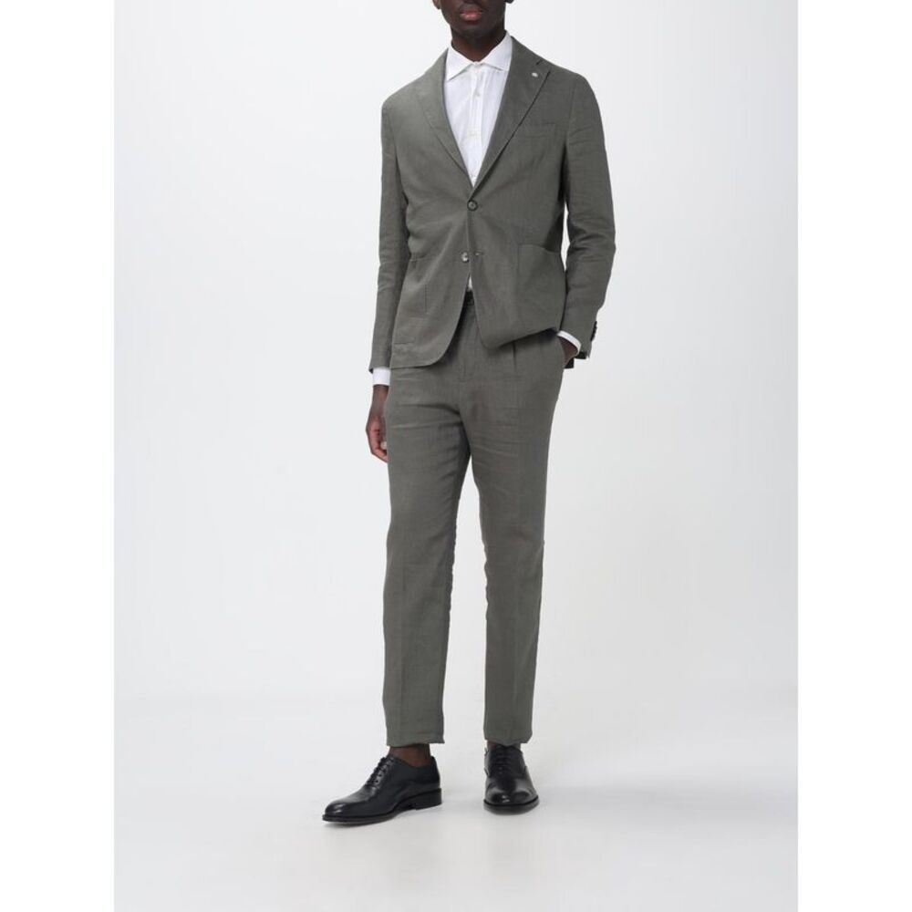 Manuel Ritz Men Single-Breasted Linen Suit Manuel Ritz - Picture 2 of 4